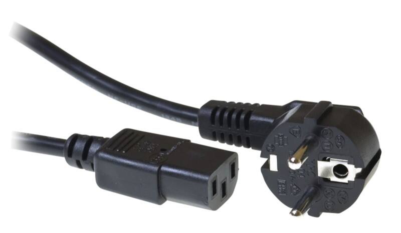 ACT-Kabelaansluiting CEE7/7 Mannelijk (haaks) - C13 Zwart 1,50 m