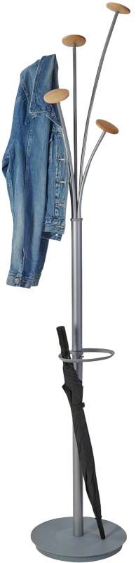 Alba Kapstok 5 Haken Zilver 38 x 350 x 1870 mm