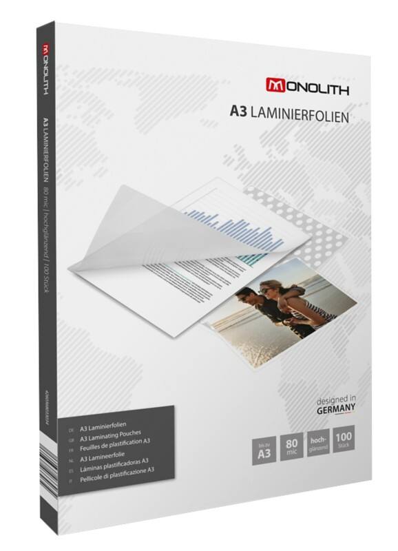 Monolith Lamineerhoes A3 Glashelder 80 micron (2 x 80) Transparant 100 Hoezen