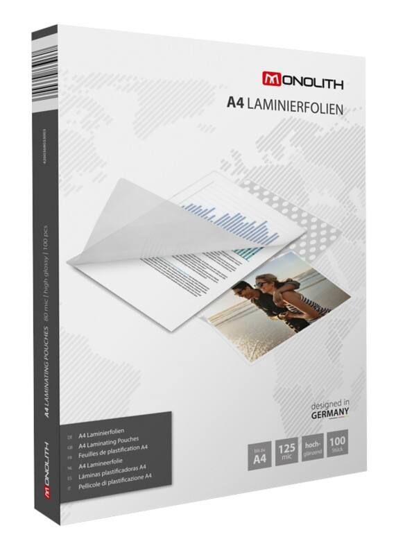 Monolith Lamineerhoes A4 Glashelder 125 micron (2 x 125) Transparant 100 Hoezen