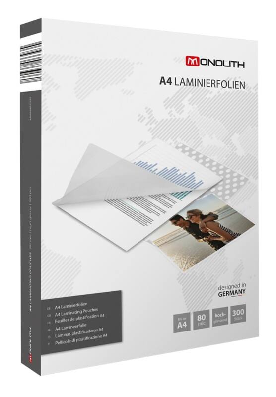 Monolith Lamineerhoes A4 Glashelder 80 micron (2 x 80) Transparant 300 Hoezen