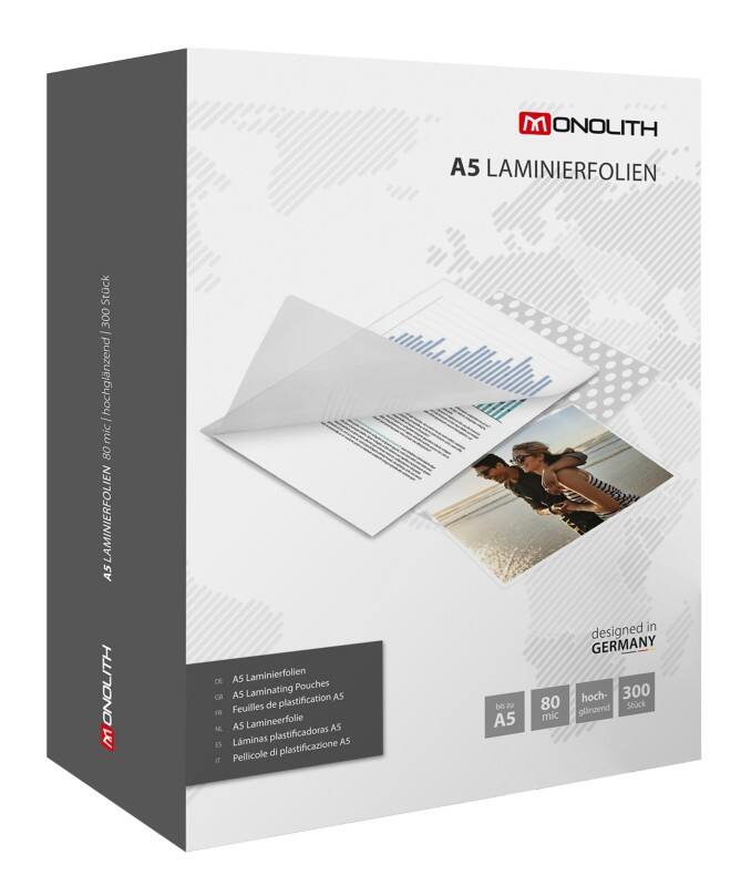 Monolith Lamineerhoes A5 Glashelder 80 micron (2 x 80) Transparant 300 Hoezen