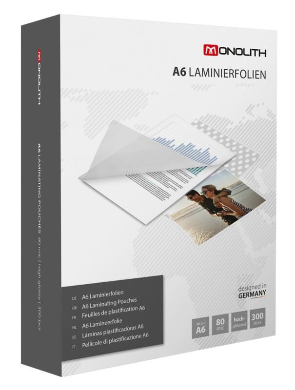 Monolith Lamineerhoes A6 Glashelder 80 micron (2 x 80) Transparant 300 Hoezen