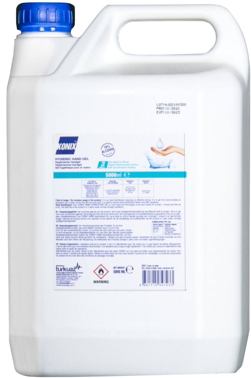 KONIX Desinfecterende handgel Transparant 5 Liter