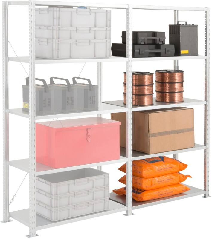 MANORGA Uitbreiding stellingkast 5 Planken 1.000 x 500 x 2.000 mm Grijs