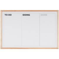 Bi-Office Wandmontage Kan Ban Whiteboard Natuurlijk grenen lijst  Magnetisch Wit 90 x 60 cm