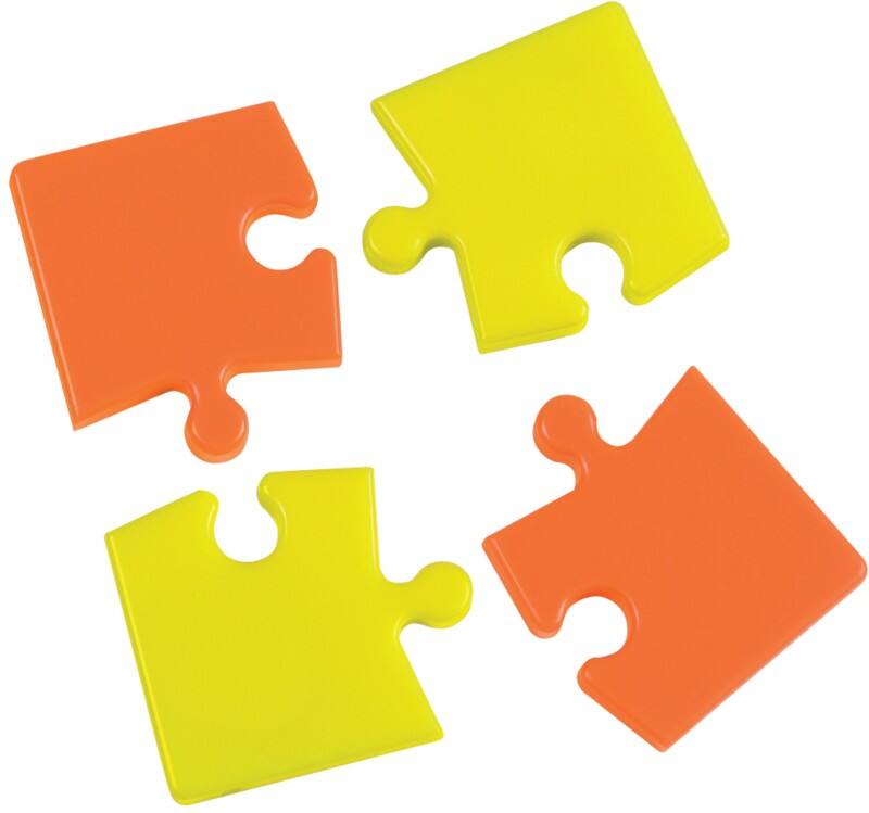 Bi-Office Puzzle Whiteboard-magneten 6 x 6 cm Multikleur IM246023 4 Stuks