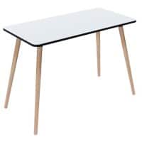 Paperflow Thuiskantoorbureau Rechthoekig Wit Beuken Houten poten 1.140 (B) x 600 (D) x 750 (H) mm Melamine