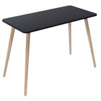 Paperflow Thuiskantoorbureau Rechthoekig Zwart Beuken Houten poten 1.000 (B) x 500 (D) x 750 (H) mm Melamine