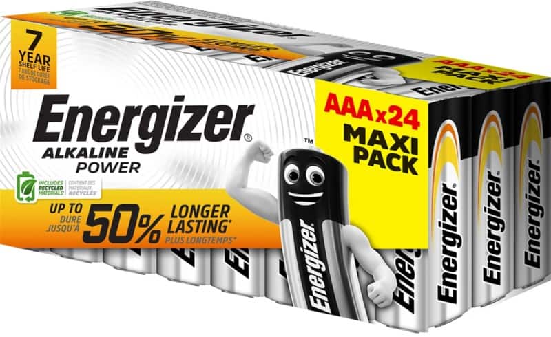 Energizer Batterijen Alkaline Power LR03 AAA Alkaline 1.5 V 24 Stuks