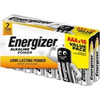 Energizer Batterijen Alkaline Power LR03 AAA 1250 mAh Alkaline 1.5 V 16 Stuks