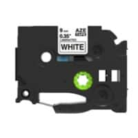 Rillstab Compatibel Brother TZe-221 Labeltape Zelfklevend Zwart op Wit 9 mm x 8m