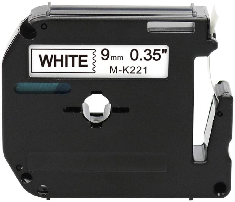 Rillstab Compatibel Brother M-K221 Labeltape Zelfklevend Zwart op Wit 9 mm x 8m