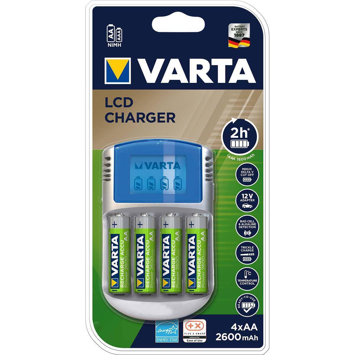 Varta AA/AAA NiMH-batterijoplader 4 x AA / HR6 2600 mAh