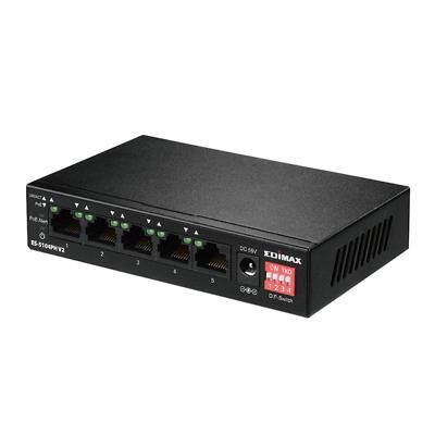 Edimax ES-5104PH V2 Netwerkswitch 10/100 Mbit Zwart