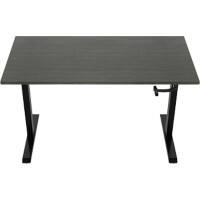 euroseats Zit-sta bureau zwart met Logan eiken tafelblad 1200 x 800 x 685-1165 mm