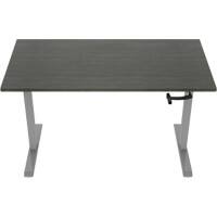 euroseats Crank Zit-sta-bureau Rechthoekig Logan Eiken T-Voet 1.600 (B) x 800 (D) x 1.190 (H) mm Metaal