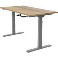 euroseats Crank Zit-sta-bureau Rechthoekig Naturel Eiken T-Voet 1.400 (B) x 800 (D) x 1.190 (H) mm Metaal