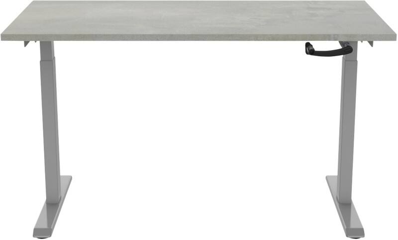 euroseats Crank Zit-sta-bureau Rechthoekig Oxyd Beton T-Voet 1.400 (B) x 800 (D) x 1.190 (H) mm Metaal