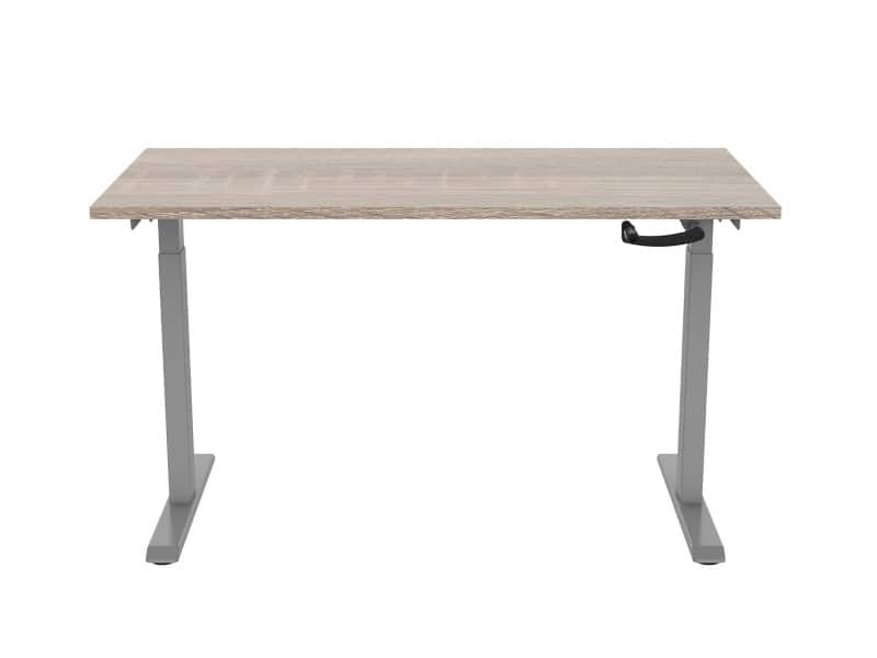 euroseats Crank Zit-sta-bureau Rechthoekig Robson Eiken T-Voet 1.800 (B) x 800 (D) x 1.190 (H) mm Metaal