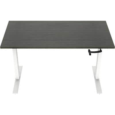 euroseats Zit-sta bureau wit met Logan eiken tafelblad 1200 x 800 x 685-1165 mm