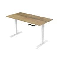 euroseats Zit-sta-bureau wit met natuurlijk eiken tafelblad 1200 x 800 x 685-1165 mm