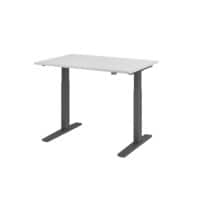 Hammerbacher VXMKA Elektrisch hoogteverstelbaar Zit-sta-bureau Grijs C-Voet 1,200 (B) x 800 (D) x 1,200 (H) mm Spaanplaat, Staal