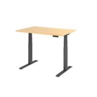 Hammerbacher VXDKB Elektrisch hoogteverstelbaar Zit-sta-bureau Ahorn C-Voet 1.200 (B) x 800 (D) x 1.290 (H) mm Spaanplaat, Staal