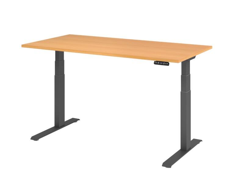 Hammerbacher VXDKB Elektrisch hoogteverstelbaar Zit-sta-bureau Beuken C-Voet 1.600 (B) x 800 (D) x 1.290 (H) mm Spaanplaat, Staal