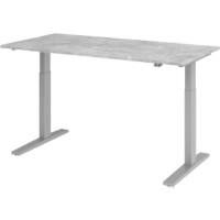 Hammerbacher VXMKA Elektrisch hoogteverstelbaar Zit-sta-bureau Grijs C-Voet 1,600 (B) x 800 (D) x 1,200 (H) mm Spaanplaat, Staal