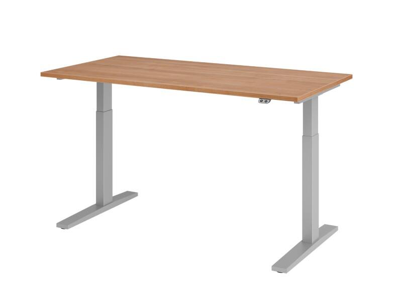 Hammerbacher VXMKA Elektrisch hoogteverstelbaar Zit-sta-bureau Walnoot C-Voet 1,600 (B) x 800 (D) x 1,200 (H) mm Spaanplaat, Staal