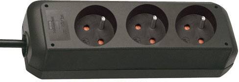 Brennenstuhl 1157504130 Eco-Line Stekkerdoos 3 Type E Stopcontacten 3 m Zwart