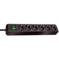 Brennenstuhl 1159500015 Eco-Line Stekkerdoos 6 Type F Stopcontacten 1,5 m Met schakelaar Zwart