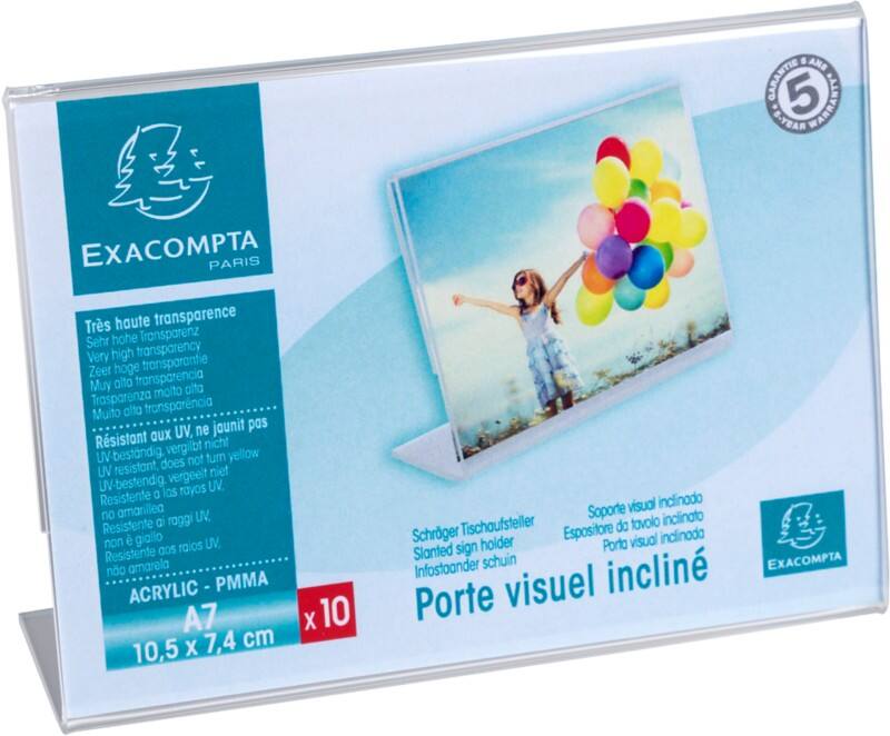 Exacompta Etikethouder 87058QD Plexiglas, (PMMA) Polymethylmethacrylat 10,5 x 3,2 x 7,4 cm 10 Stuks