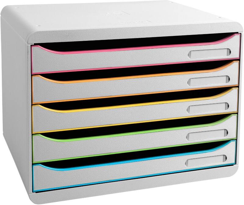 Exacompta Black office Ladekastje Kunststof Wit 5 Lades 35,5 x 27 x 27,1 cm