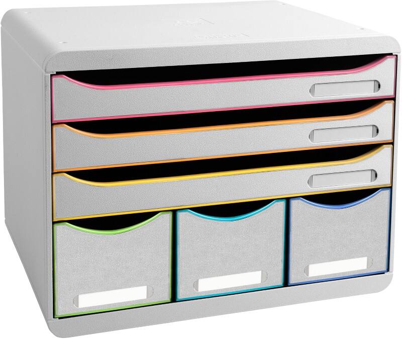 Exacompta Black office Ladekastje Kunststof Wit 6 Lades 35,5 x 27 x 27,1 cm