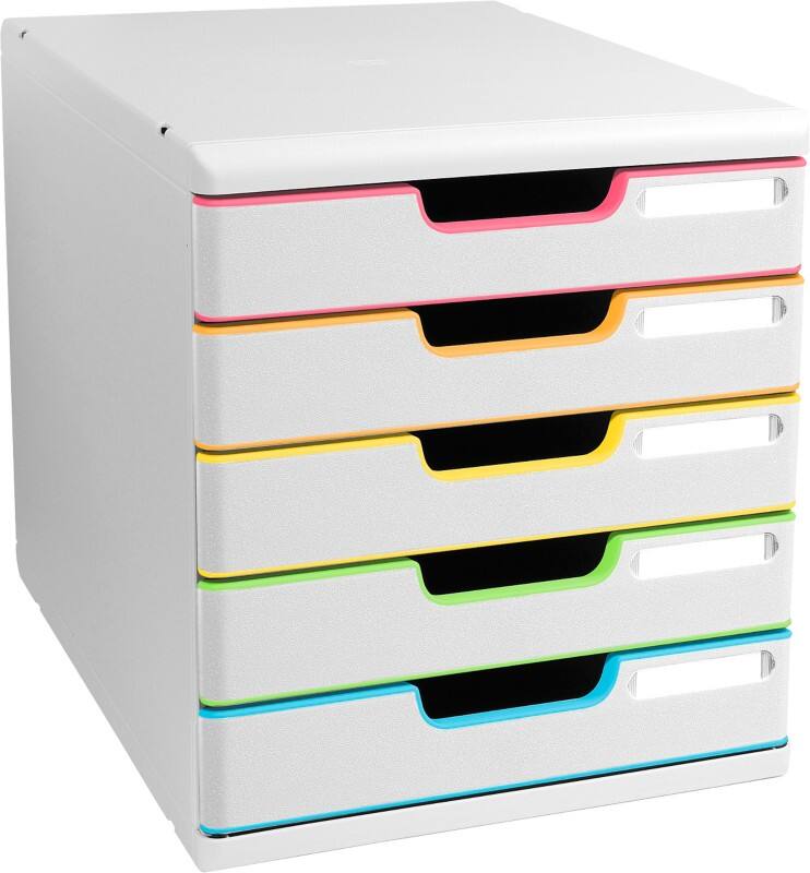 Exacompta Black office Ladekastje Kunststof Wit 5 Lades 28,8 x 35 x 32 cm