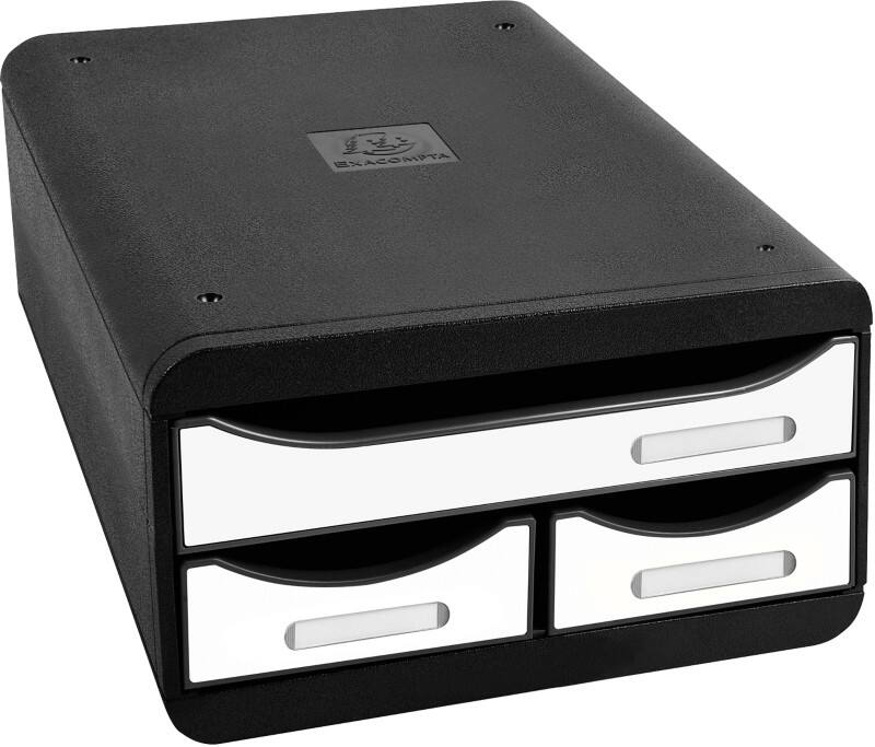 Exacompta Glanzend Ladekastje Kunststof Glanzend wit 3 Lades 27,8 x 34,7 x 13 cm