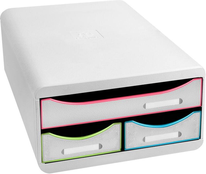 Exacompta Black office Ladekastje Kunststof Wit 3 Lades 27,8 x 34,7 x 13 cm