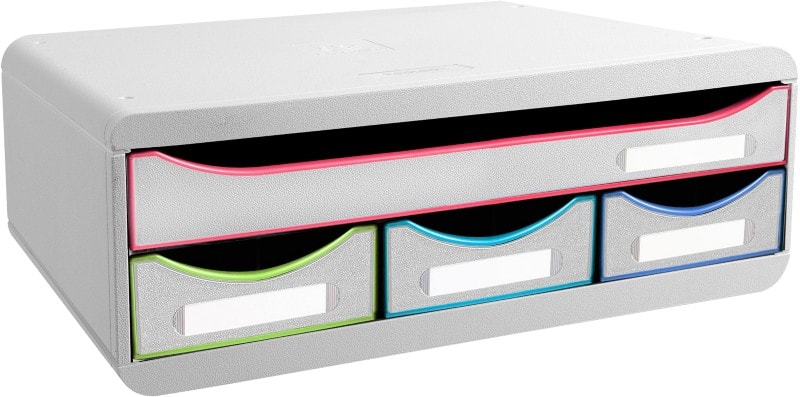 Exacompta Black office Ladekastje Kunststof Wit 4 Lades 35,5 x 27 x 13,5 cm