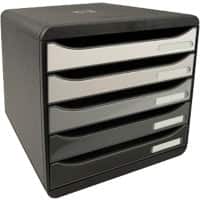 Exacompta Shades of grey Ladekastje Kunststof Grijs 5 Lades 27,8 x 34,7 x 27,1 cm  