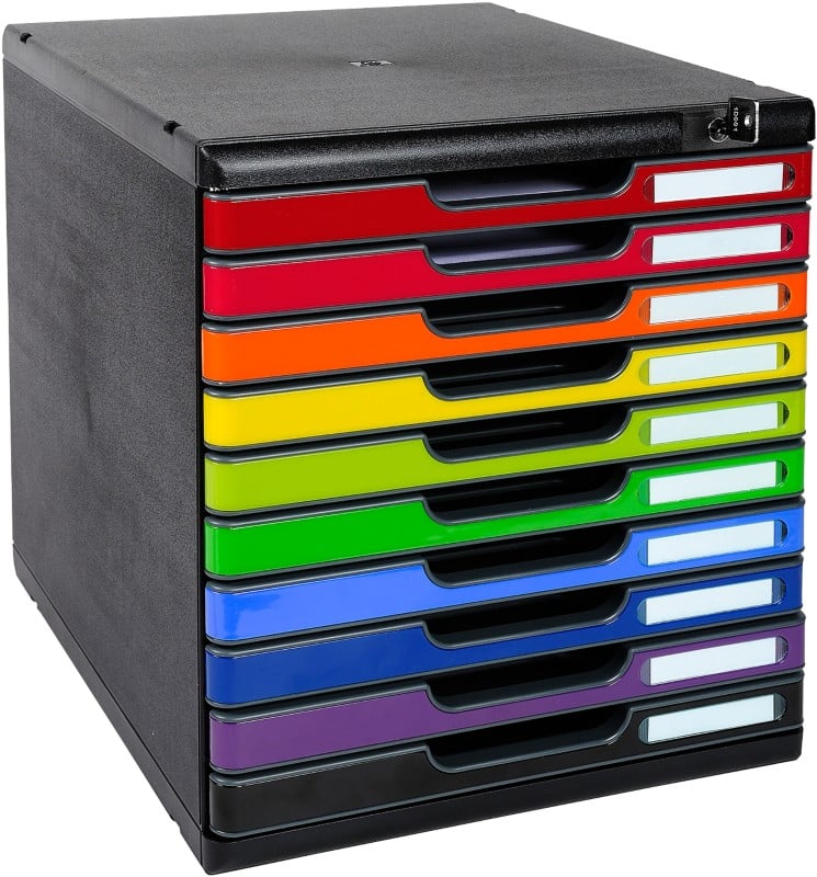 Exacompta Iderama Ladekastje Kunststof Glanzend Harlequin 10 Lades 28,8 x 35 x 32 cm