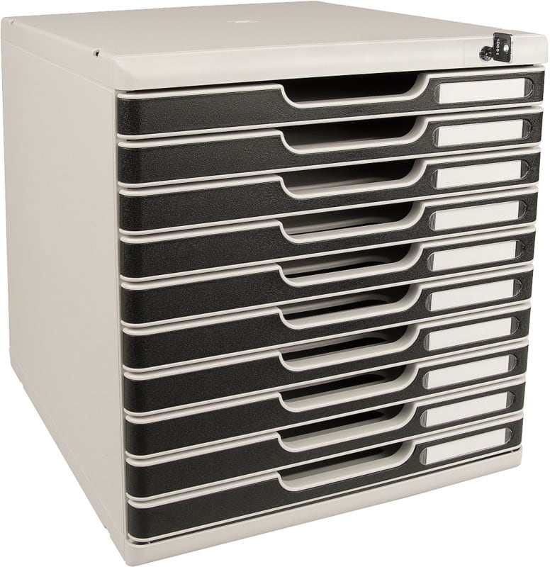 Exacompta Office Ladekastje Kunststof Zwart 10 Lades 28,8 x 35 x 32 cm