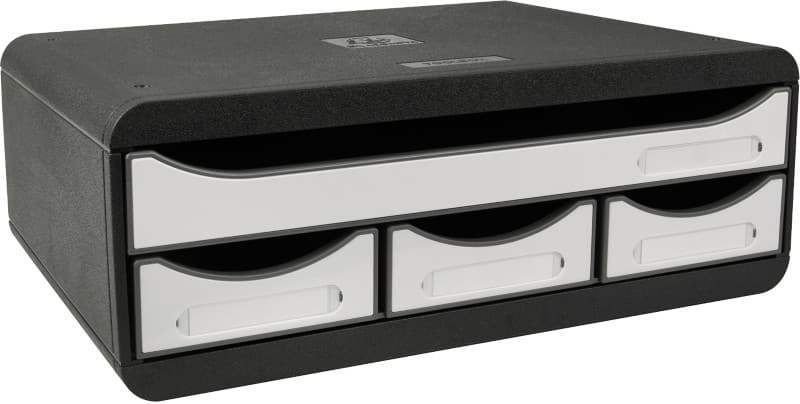 Exacompta Glanzend Ladekastje Kunststof Glanzend wit 4 Lades 35,5 x 27 x 13,5 cm