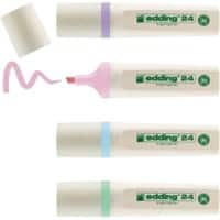 edding EcoLine 24 Tekstmarker Kleurenassortiment Medium Beitelpunt Navulbaar 4 Stuks