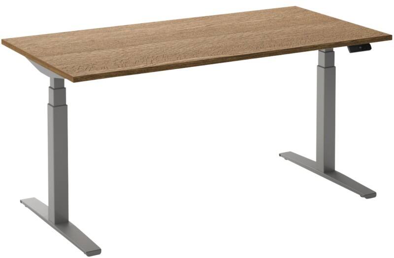 Ceha Adjust 2 Plus Elektrisch hoogteverstelbaar Zit-sta-bureau Rechthoekig Tabak Eiken T-Voet 1,800 (B) x 900 (D) x 1,300 (H) mm Melamine, metaal