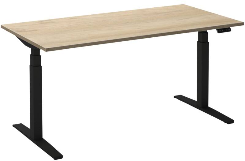 Ceha Adjust 2 Plus Elektrisch hoogteverstelbaar Zit-sta-bureau Rechthoekig Wit Eiken T-Voet 2,000 (B) x 800 (D) x 1,300 (H) mm Melamine, metaal