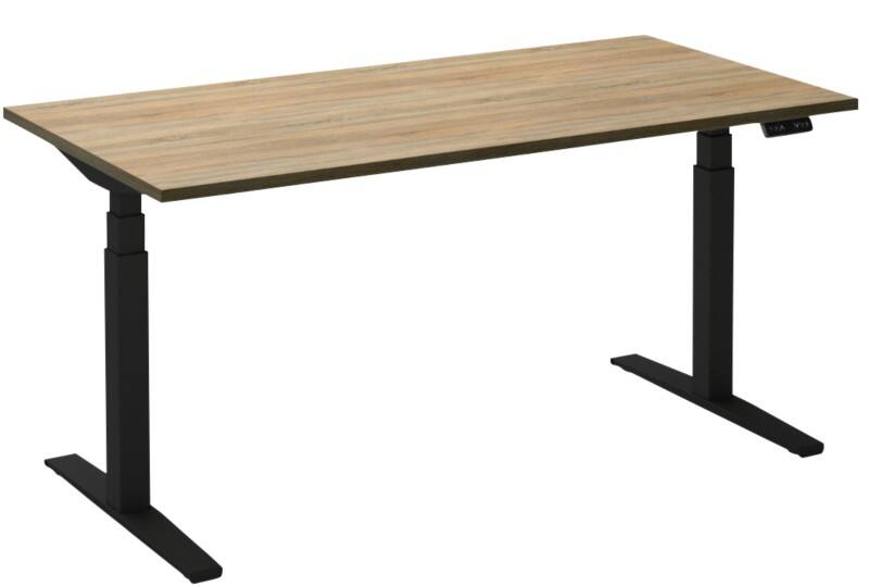 Ceha Adjust 2 Plus Elektrisch hoogteverstelbaar Zit-sta-bureau Rechthoekig Eiken T-Voet 1,200 (B) x 800 (D) x 1,300 (H) mm Melamine, metaal