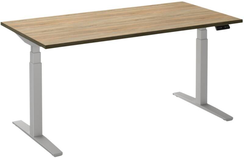 Ceha Adjust 2 Plus Elektrisch hoogteverstelbaar Zit-sta-bureau Rechthoekig Eiken T-Voet 1,200 (B) x 800 (D) x 1,300 (H) mm Melamine, metaal