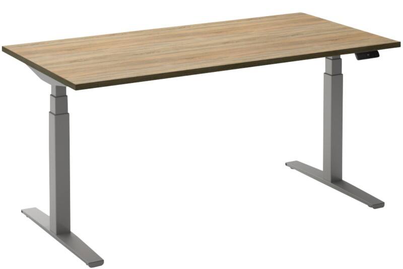 Ceha Adjust 2 Plus Elektrisch hoogteverstelbaar Zit-sta-bureau Rechthoekig Eiken T-Voet 1,400 (B) x 800 (D) x 1,300 (H) mm Melamine, metaal